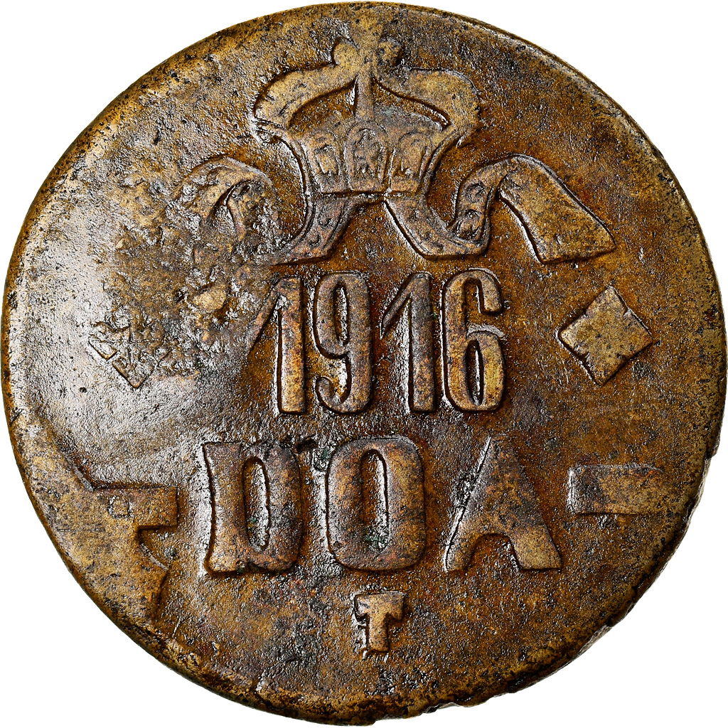 Coin, GERMAN EAST AFRICA, Wihelm II, 20 Heller, 1916, Tabora, Countermark