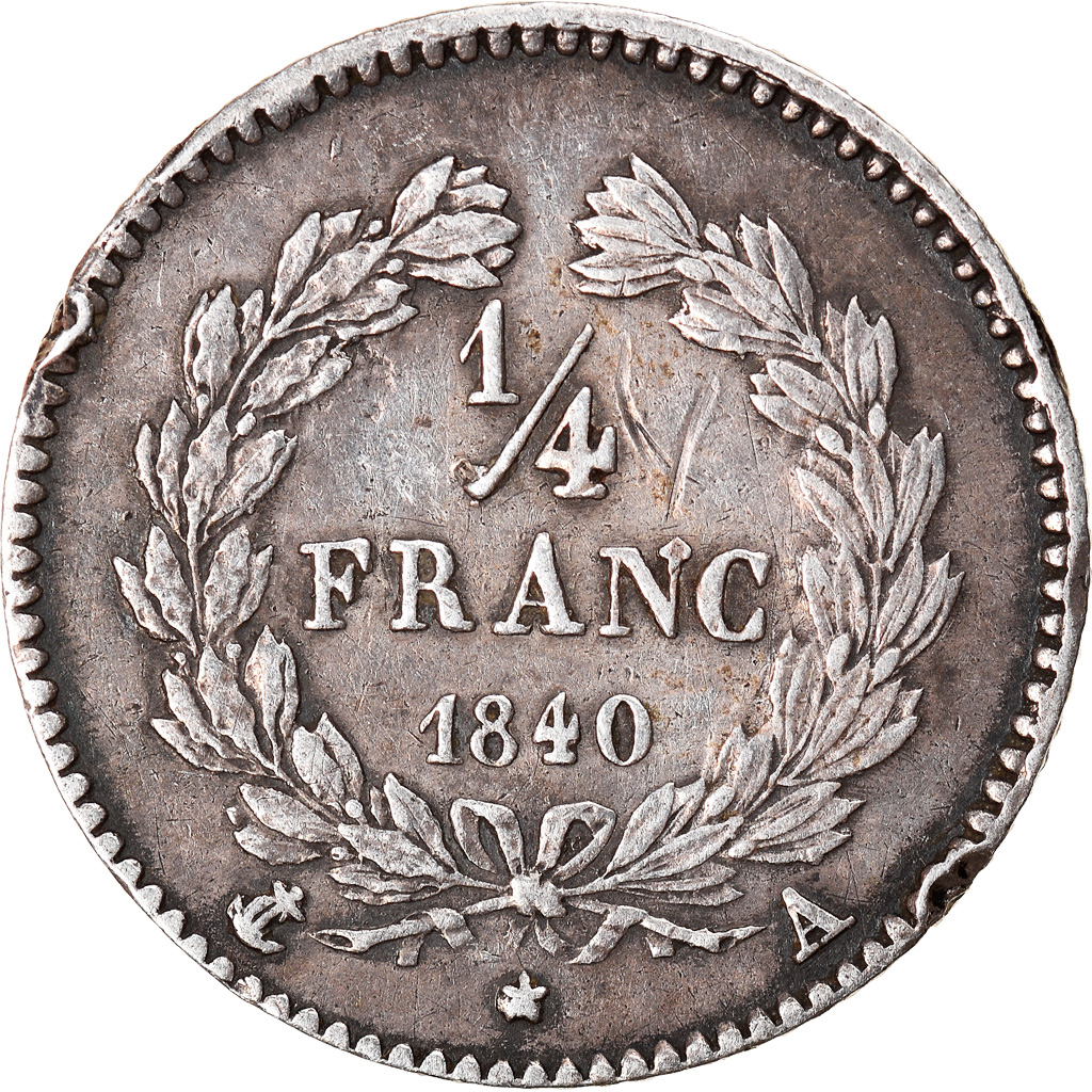 Coin, France, Louis-Philippe, 1/4 Franc, 1840, Paris, , Silver