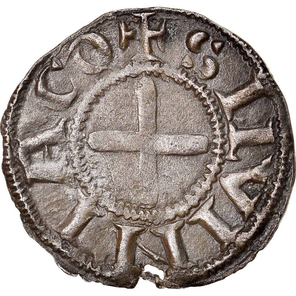 Coin, France, Bourbonnais, Denarius, Souvigny, , Silver, Boudeau:359