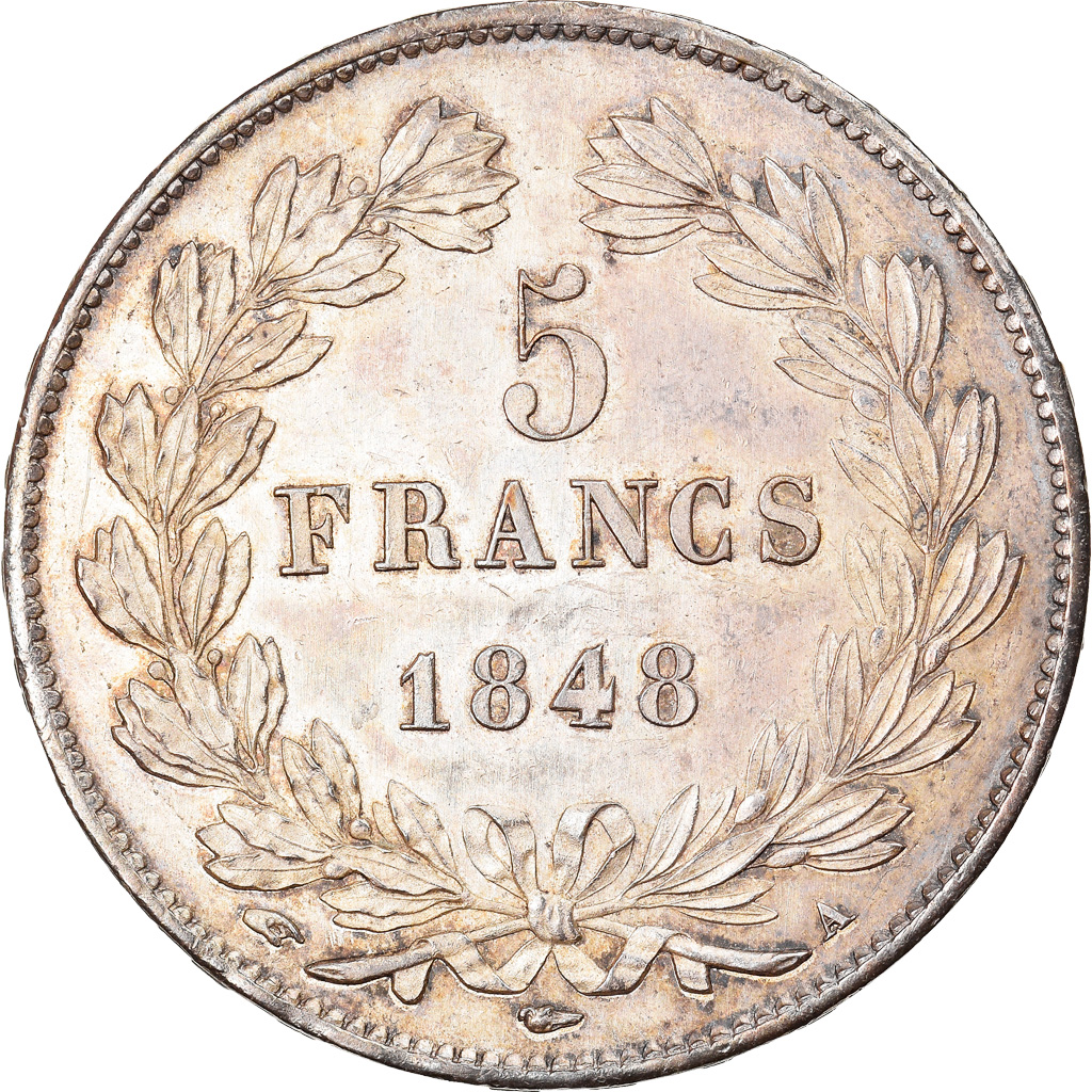 Coin, France, Louis-Philippe, 5 Francs, 1848, Paris, , Silver