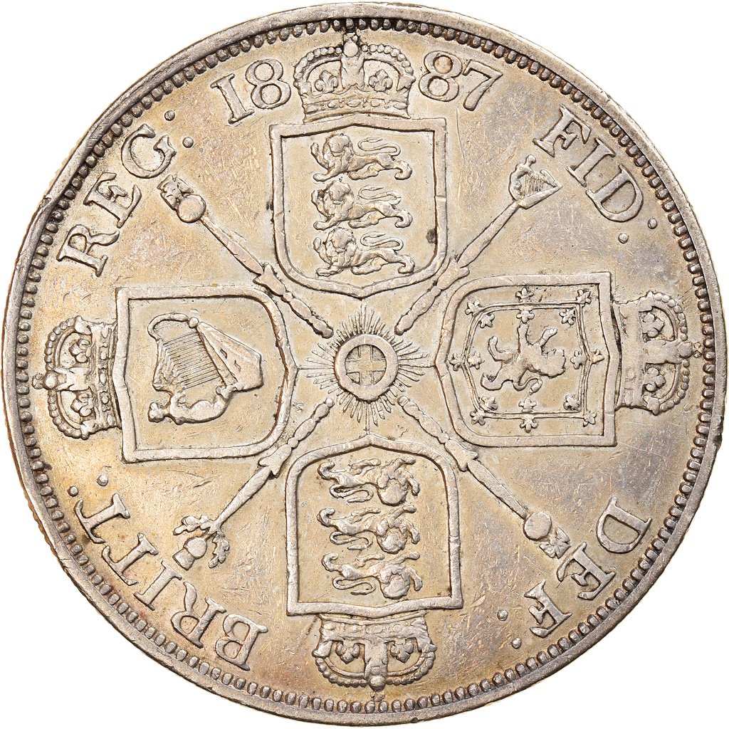 Coin, Great Britain, Victoria, Double Florin, 1887, , Silver, KM:763