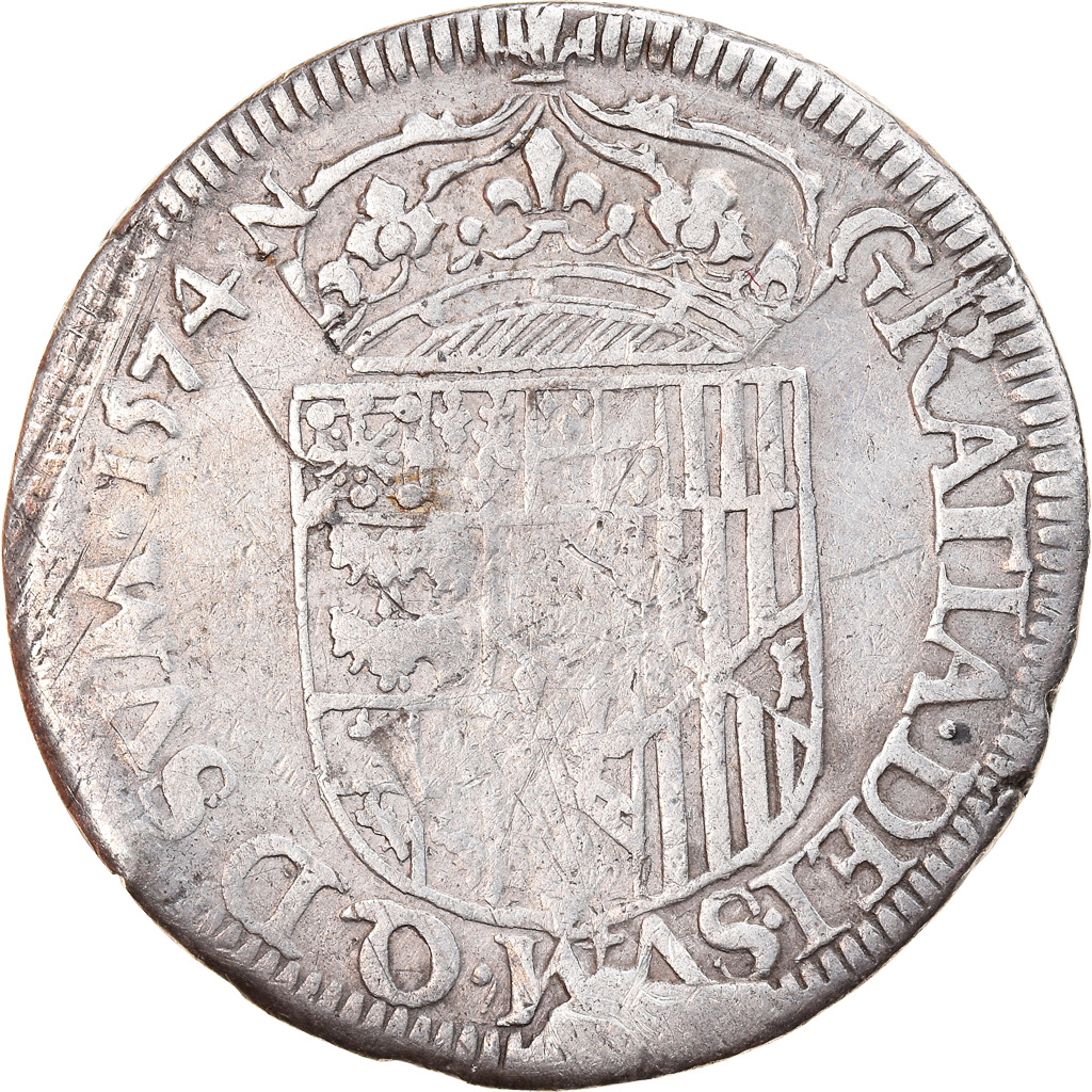 Coin, France, Béarn, Henri II, Teston, 1574, Pau, , Silver