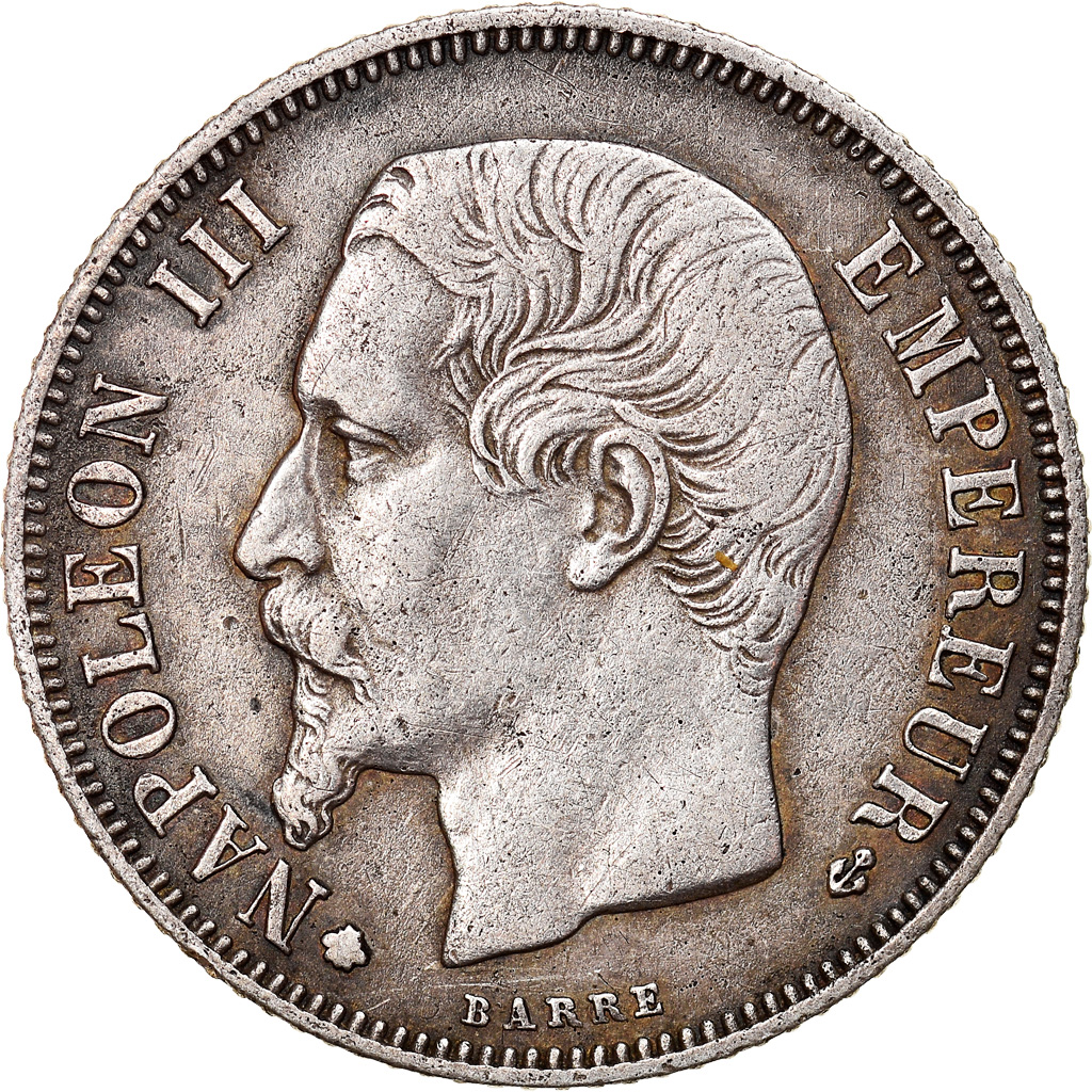 Coin, France, Napoleon III, Napoléon III, Franc, 1859, Strasbourg, 