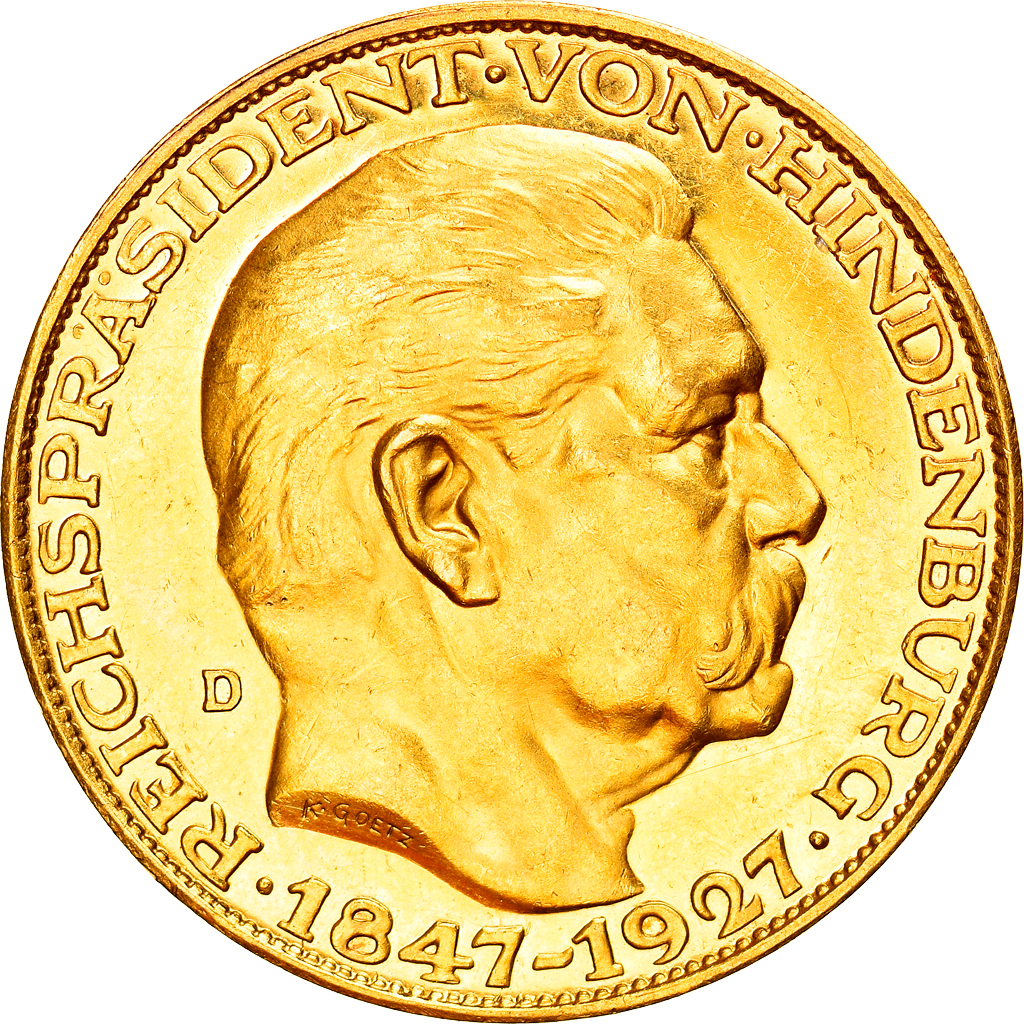 Germany, Medal, Hindenburg, 80th anniversary from Hindenburg, 1927