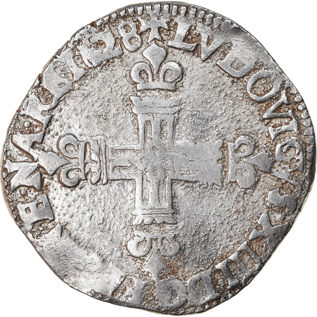 Coin, France, Louis XIII, 1/4 Écu à la croix, 1628, Bayonne, 