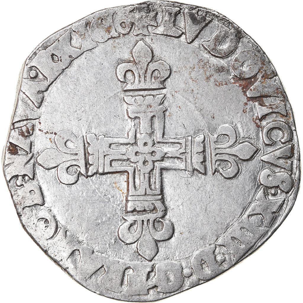 Coin, France, Louis XIII, 1/4 Écu à la croix, 1616, Bayonne, VF