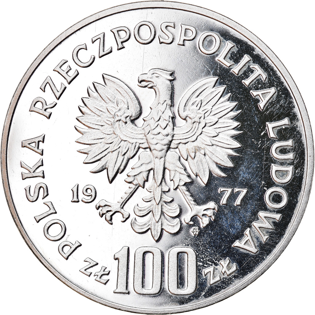 Coin, Poland, 100 Zlotych, 1977, Warsaw, ESSAI, , Silver, KM:Pr299