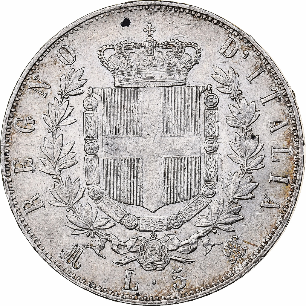 Italy, Vittorio Emanuele II, 5 Lire, 1874, Milan, Silver, , KM:8.3