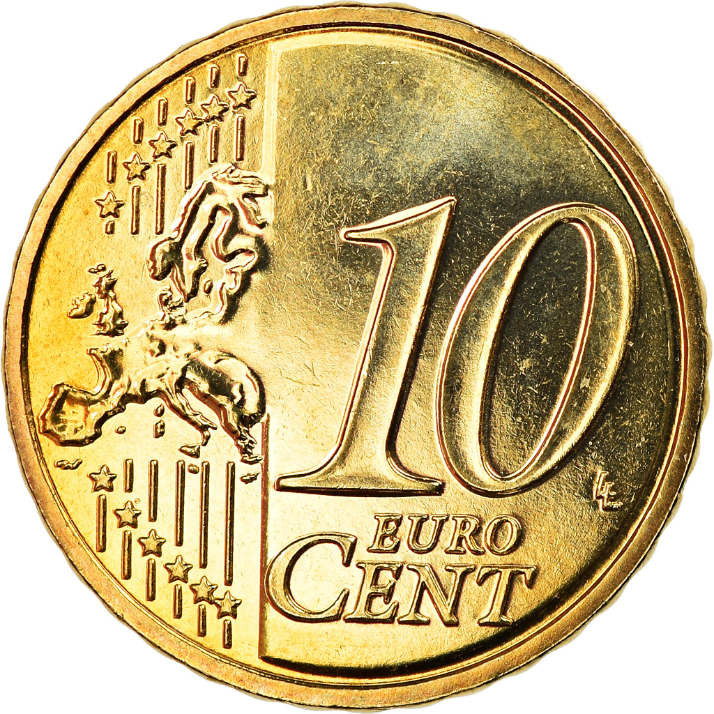 France, 10 Euro Cent, 2008, Paris, BU, FDC, Laiton, Gadoury:4b., KM:1410