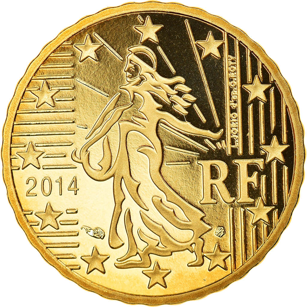 France, 10 Euro Cent, 2014, Paris, Proof, , Brass, Gadoury:4b., KM:1410