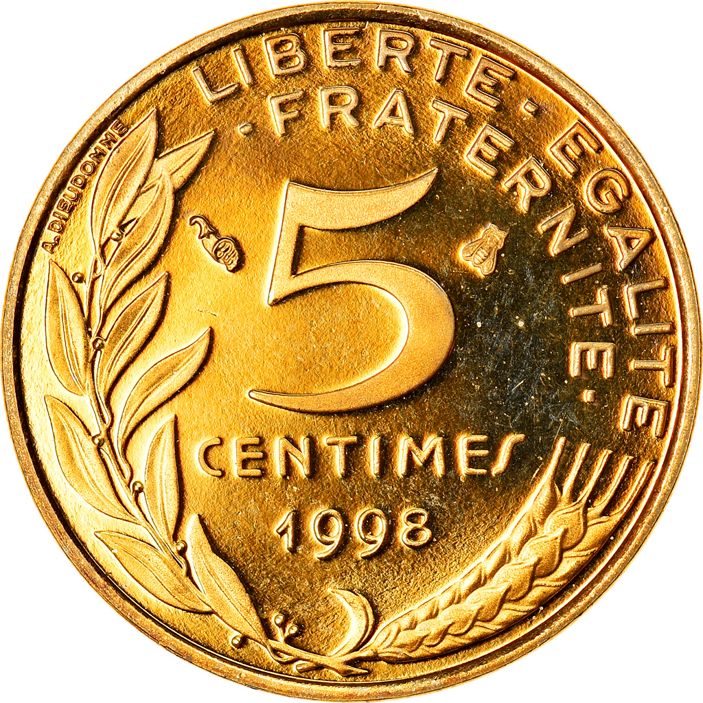Coin, France, Marianne, 5 Centimes, 1998, Paris, Proof, 