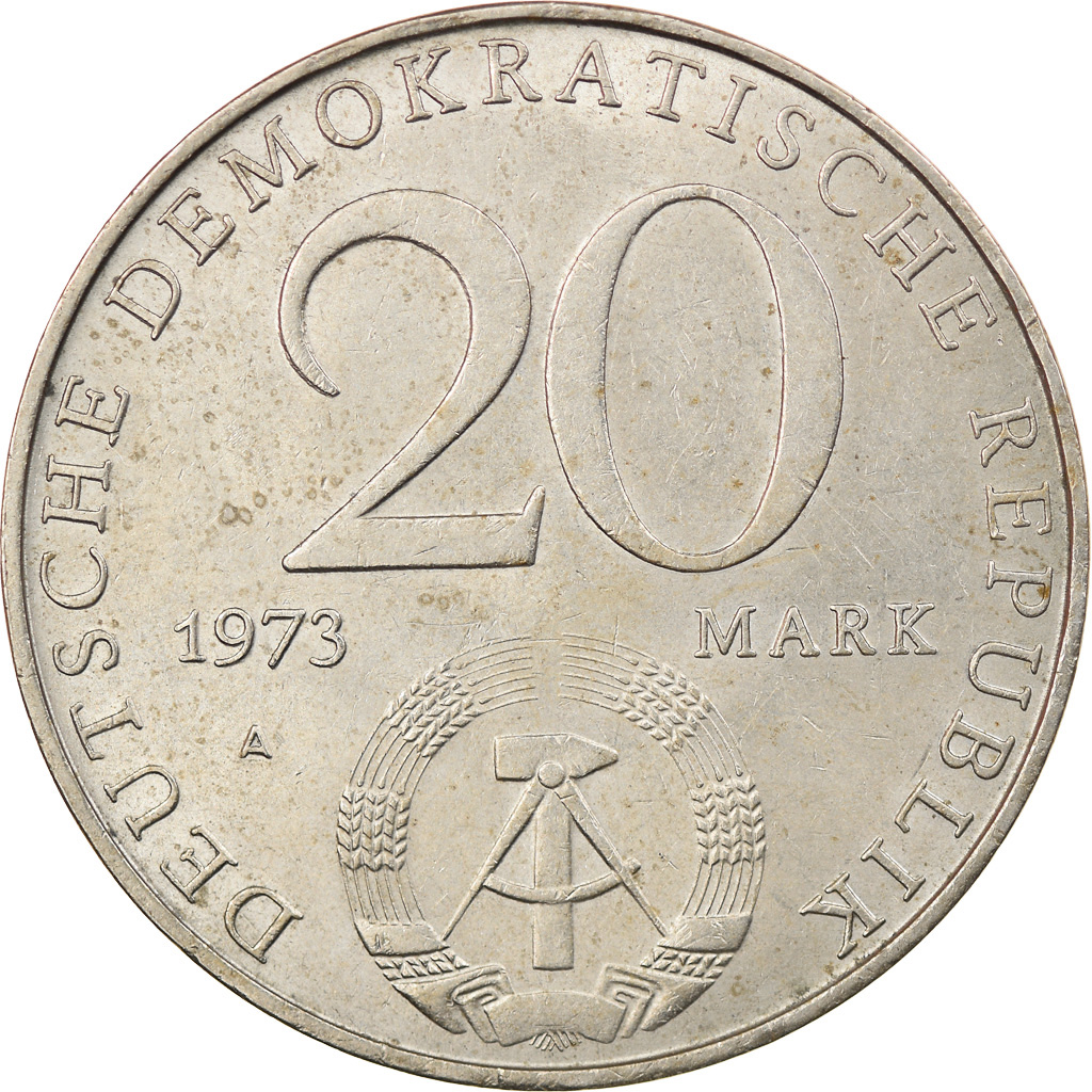 Coin, GERMAN-DEMOCRATIC REPUBLIC, 20 Mark, 1973, Berlin, EF(40-45)