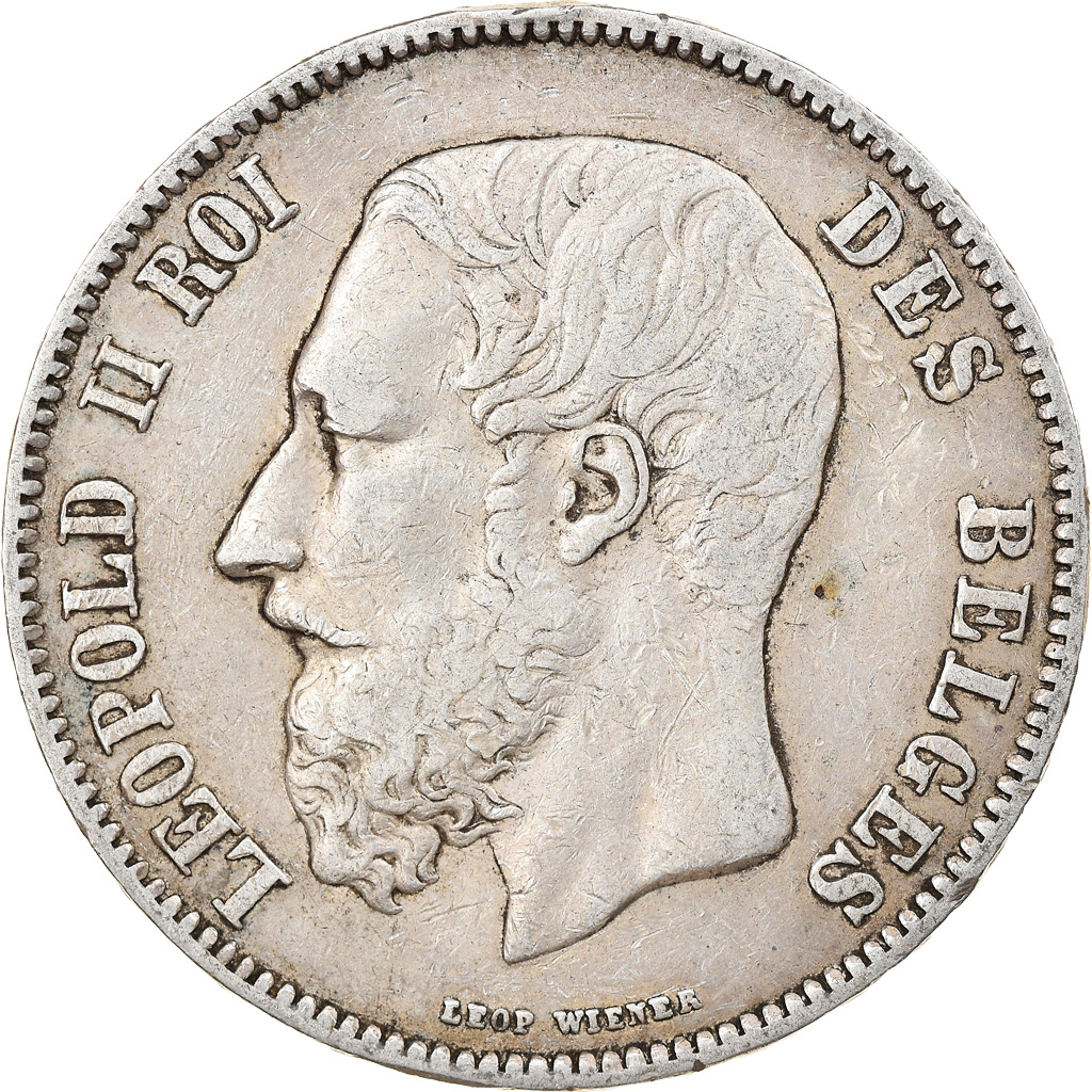 Coin, Belgium, Leopold II, 5 Francs, 5 Frank, 1868, , Silver, KM:24