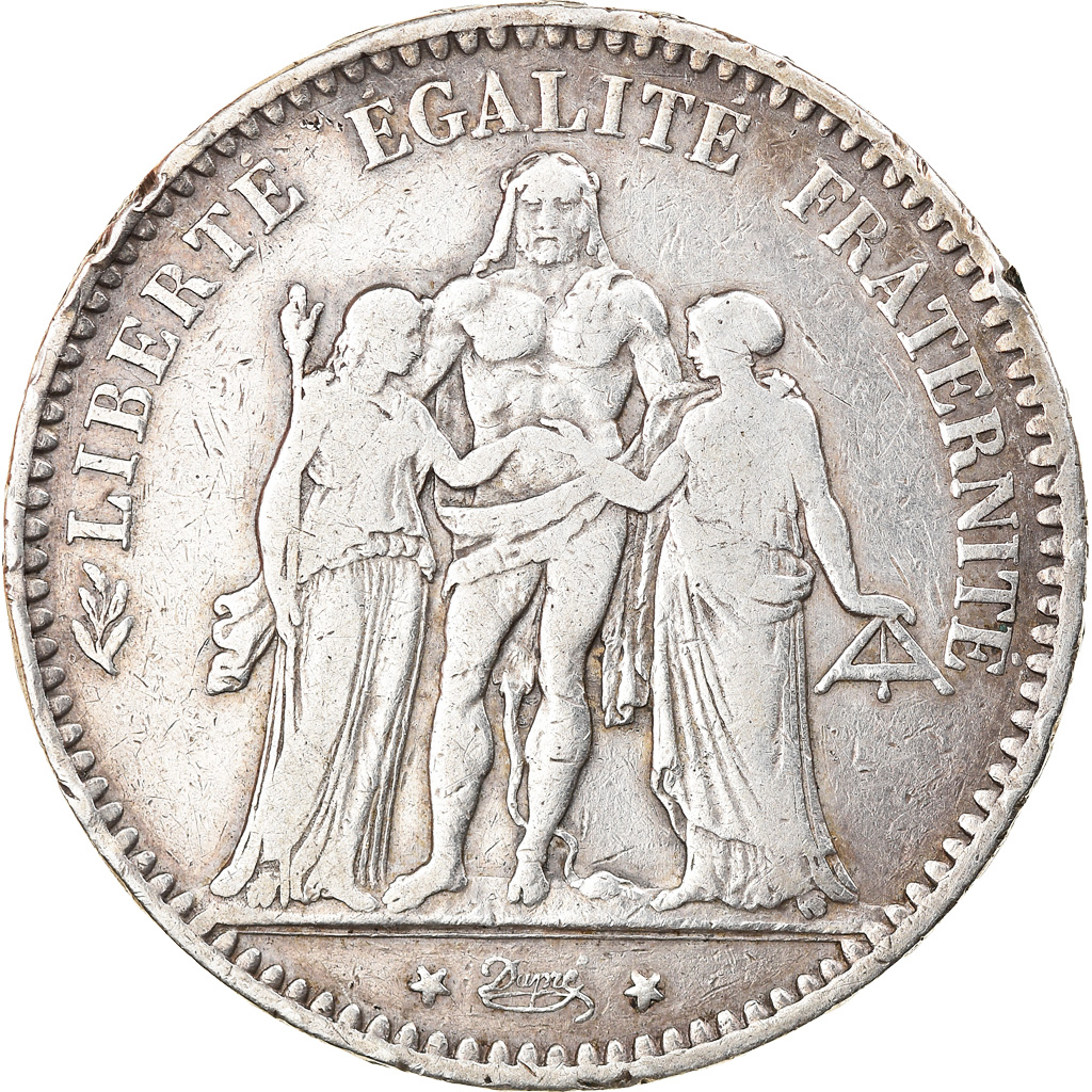 Coin, France, Hercule, 5 Francs, 1876, Paris, , Silver, KM:820.1
