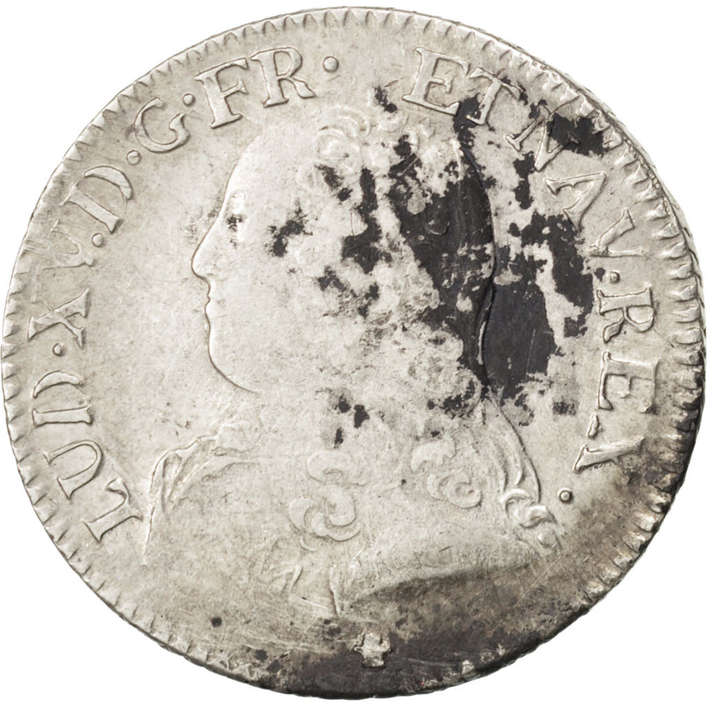 Coin, France, Louis XV, 1/5 Écu aux branches d'olivier, 24 Sols, 1/5 ECU, 1727