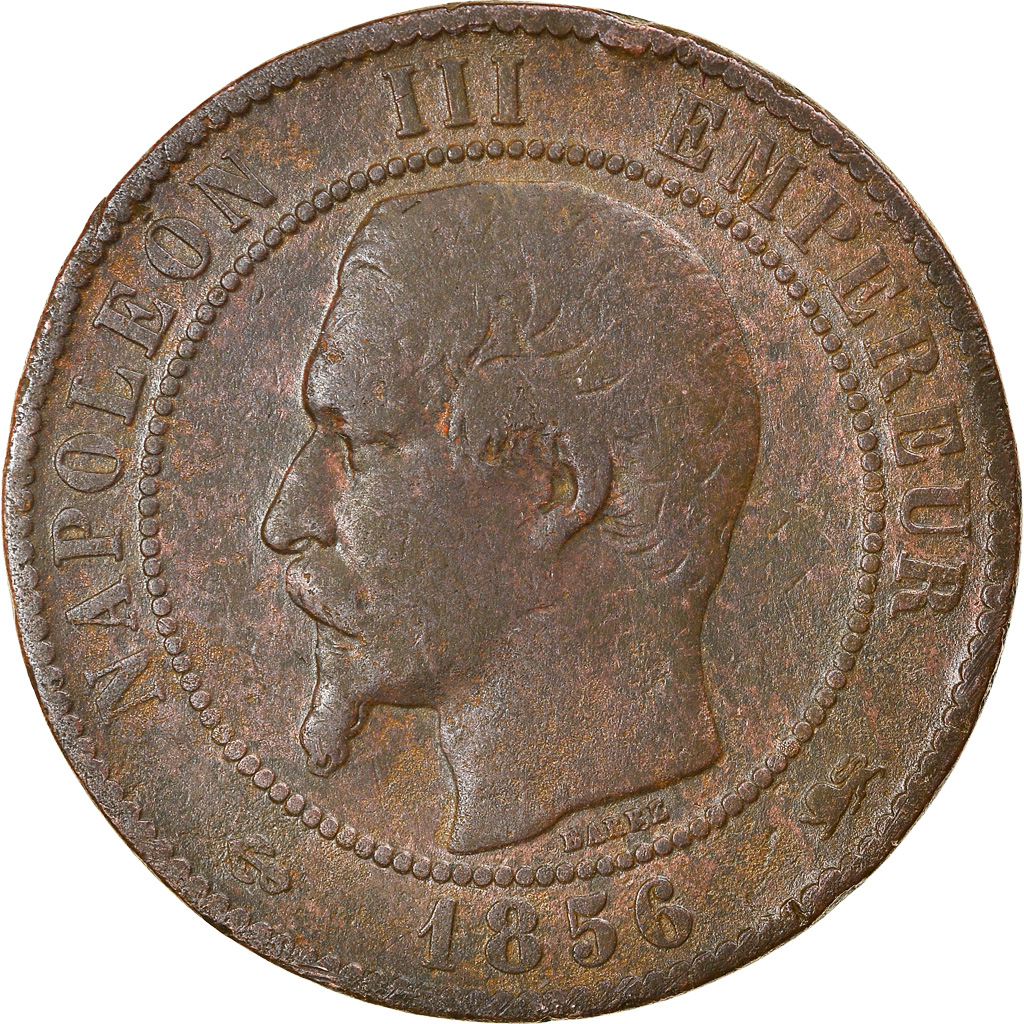Coin, France, Napoléon III, 10 Centimes, 1856, Lyon, , Bronze