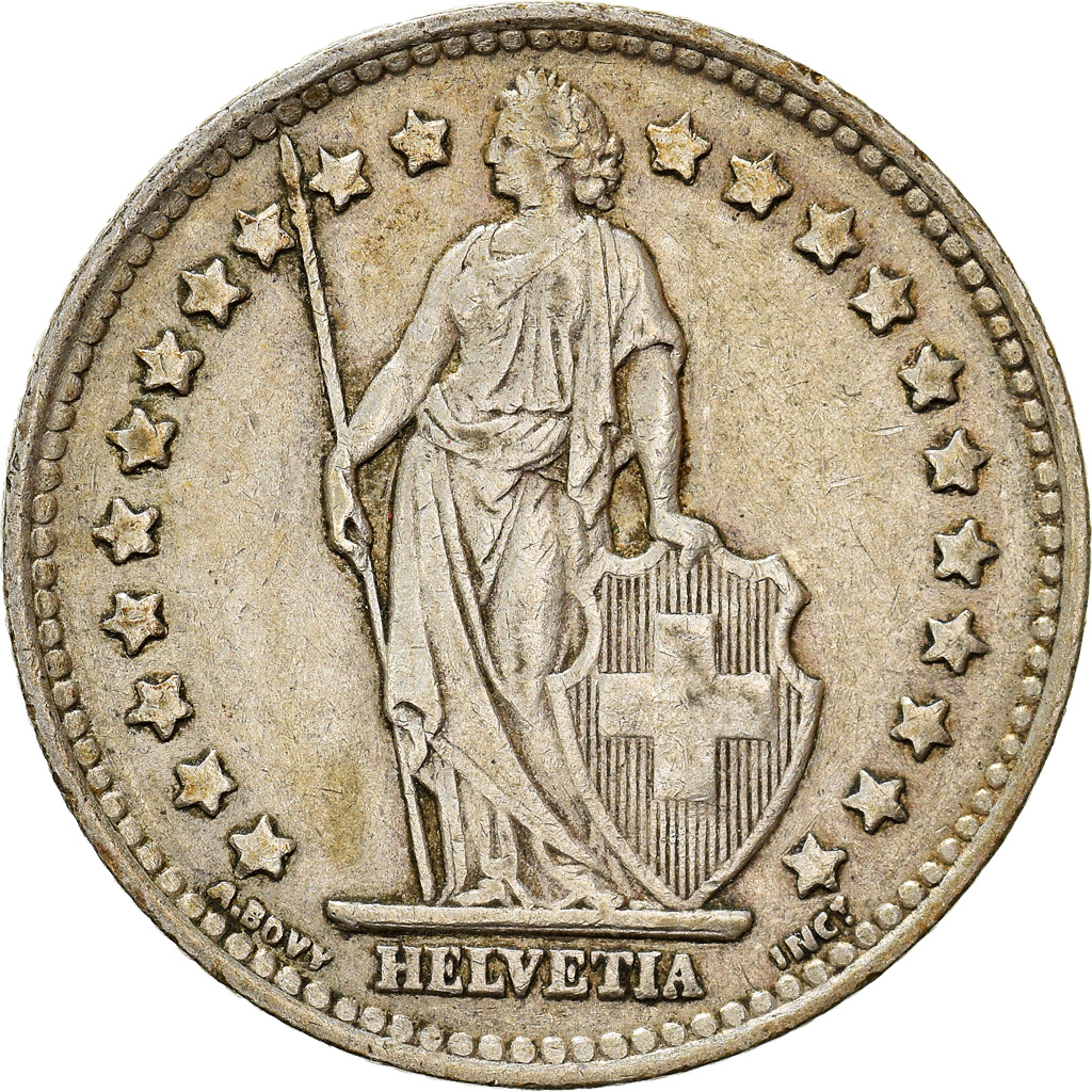 Coin, Switzerland, Franc, 1945, Bern, , Silver, KM:24