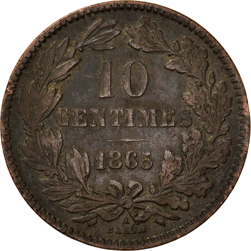 Coin, Luxembourg, William III, 10 Centimes, 1865, Paris, , Bronze
