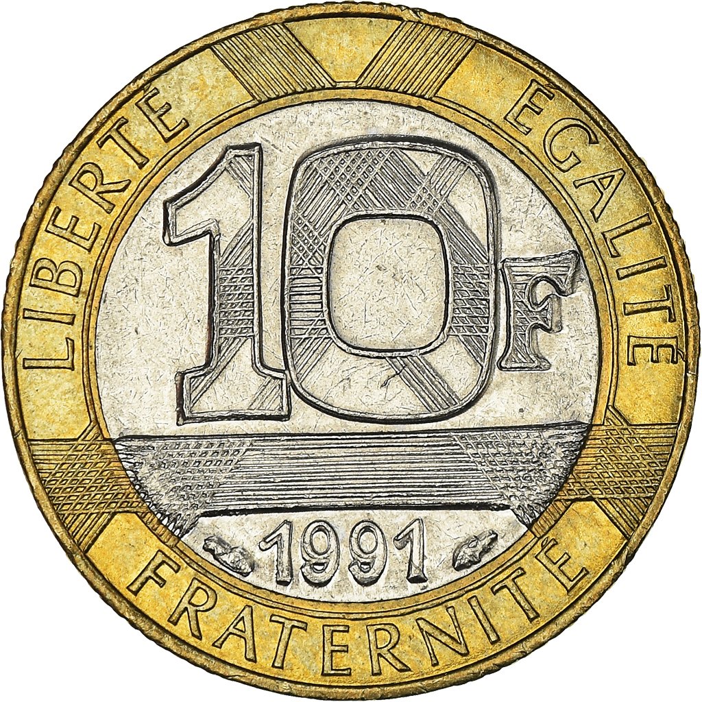 Moneda, Francia, Génie, 10 Francs, 1991, EBC, Bimetálico, KM:964.1