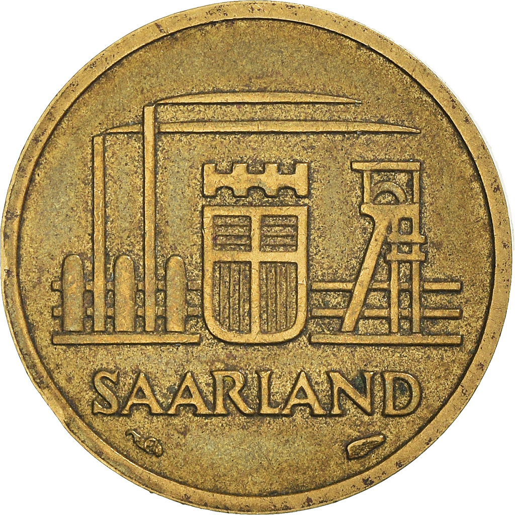Coin, SAARLAND, 10 Franken, 1954, Paris, , Aluminum-Bronze, KM:1