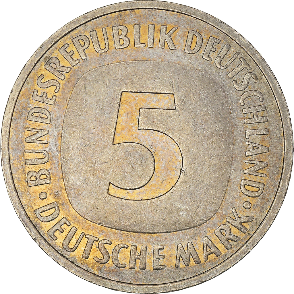 Coin, GERMANY - FEDERAL REPUBLIC, 5 Mark, 1991, Hamburg, 