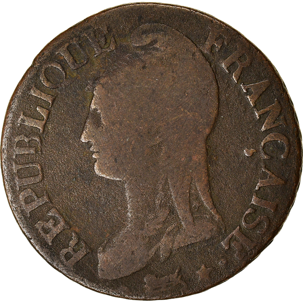 Coin, France, Dupré, 5 Centimes, AN 7, Paris, , Bronze, KM:640.1