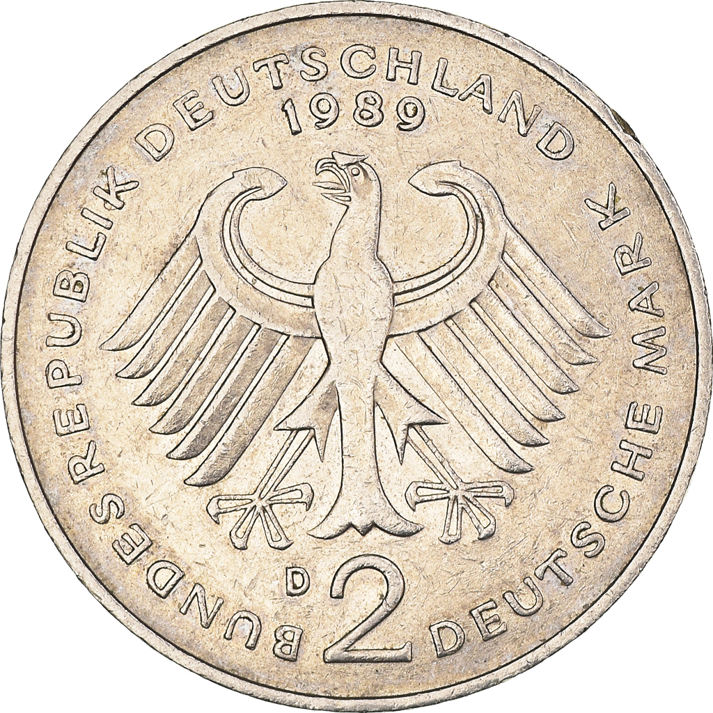 Coin, GERMANY - FEDERAL REPUBLIC, 2 Mark, 1989, Munich, , Copper-Nickel