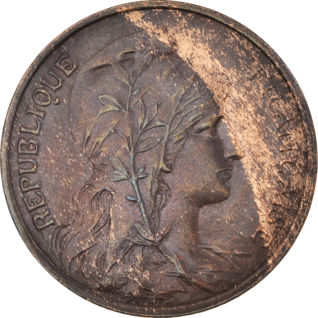 Moneda, Francia, Dupuis, 5 Centimes, 1916, Paris, Etoile, MBC, Bronce, KM:842