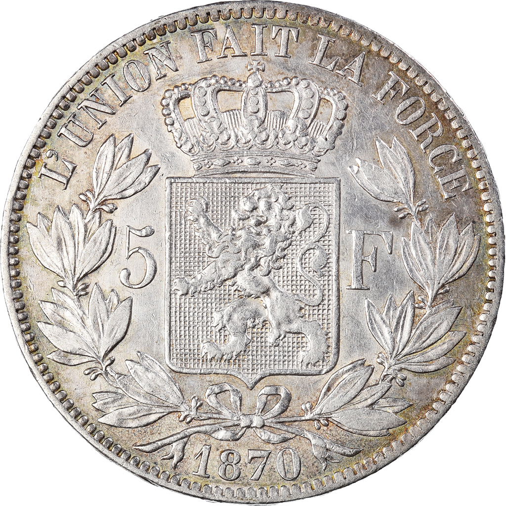 Coin, Belgium, Leopold II, 5 Francs, 5 Frank, 1870, , Silver, KM:24