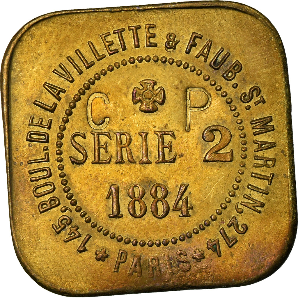 Coin, France, Grands Magasins aux Buttes Chaumont, Paris, Jeton Prime, 1884