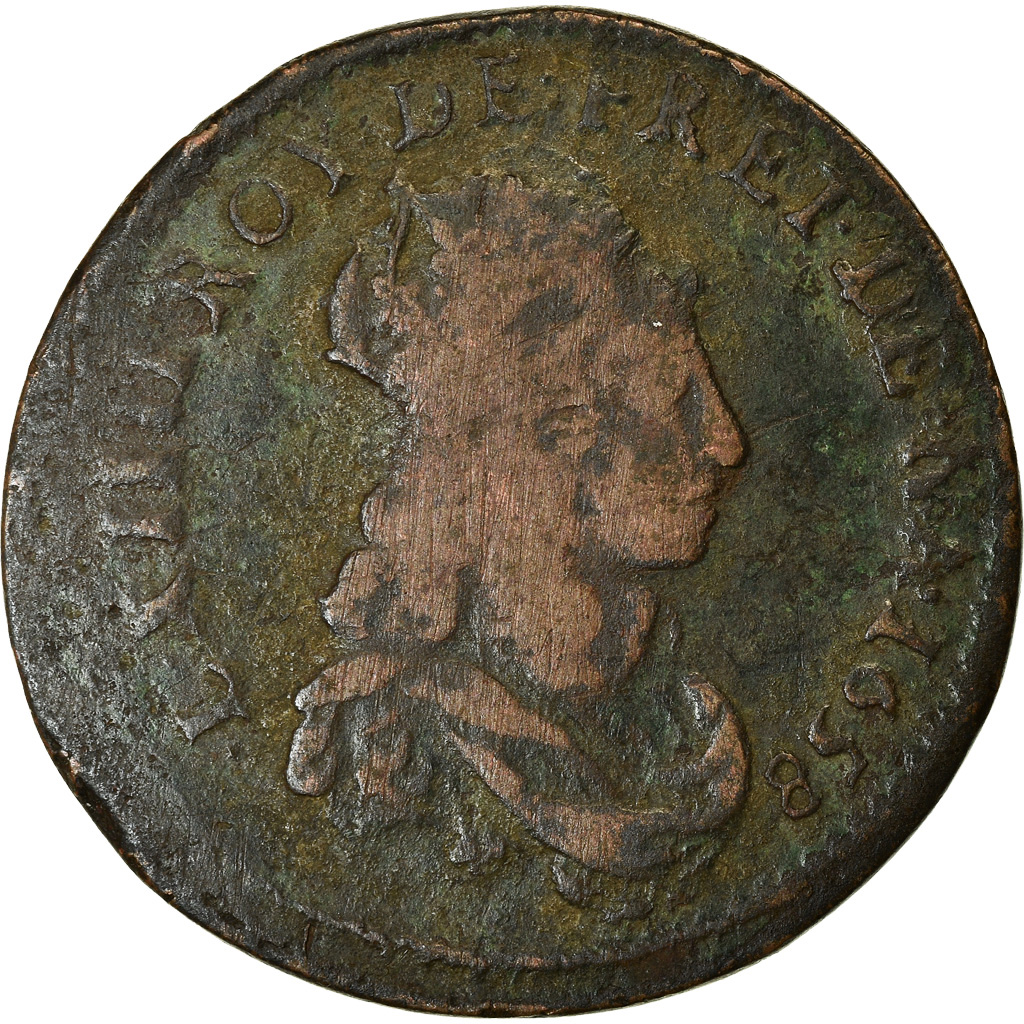 Coin, France, Louis XIV, Liard de France, 1658, Limoges, , Copper