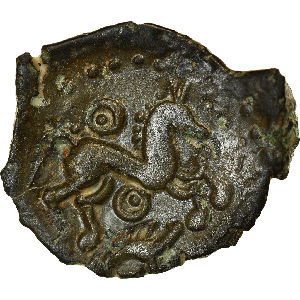 Münze, Aulerci Eburovices, Bronze au Cheval et au Sanglier, Ist century BC, SS