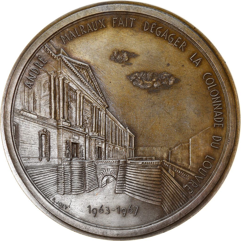 France, Medal, André Malraux fait dégager la Colonnade du Louvre, Arts &