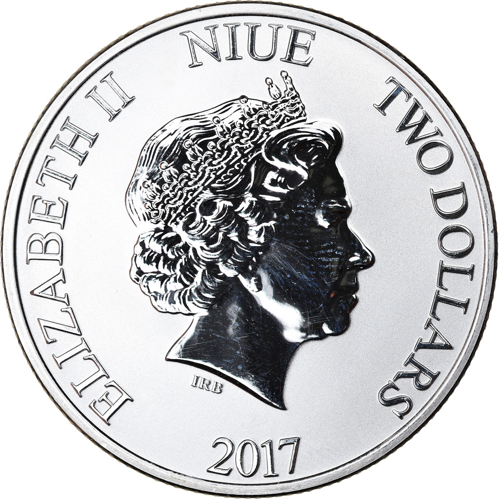 Coin, Niue, Elizabeth II, Disney, Mickey Mouse, 2 Dollars