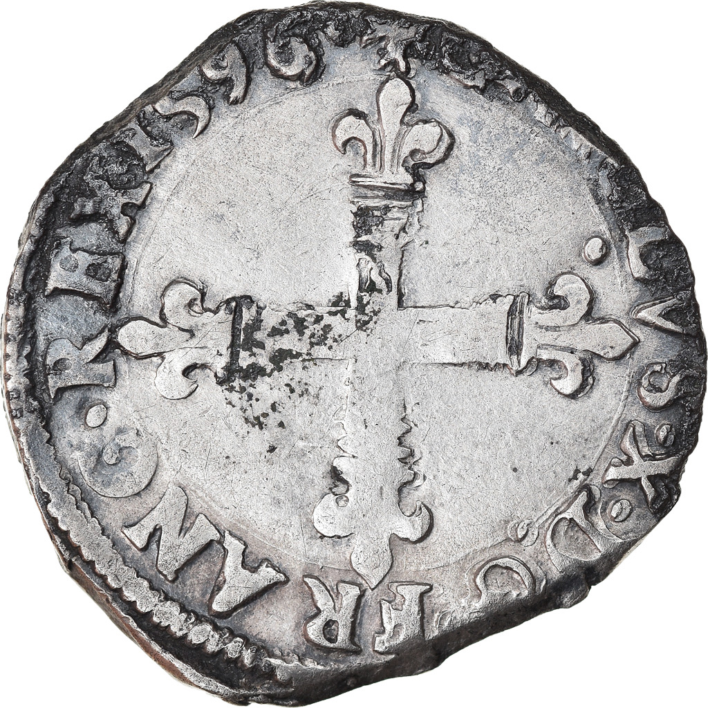Coin, France, Charles X, 1/8 Ecu, 1596, Nantes, Rare, , Silver