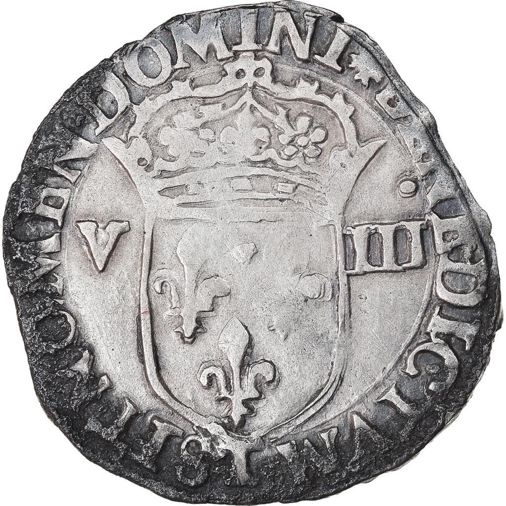 Coin, France, Charles X, 1/8 Ecu, 1596, Nantes, Rare, , Silver