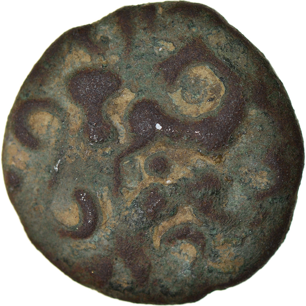 Coin, Ambiani, Bronze aux animaux affrontés, Ist century BC, EF, Bronze