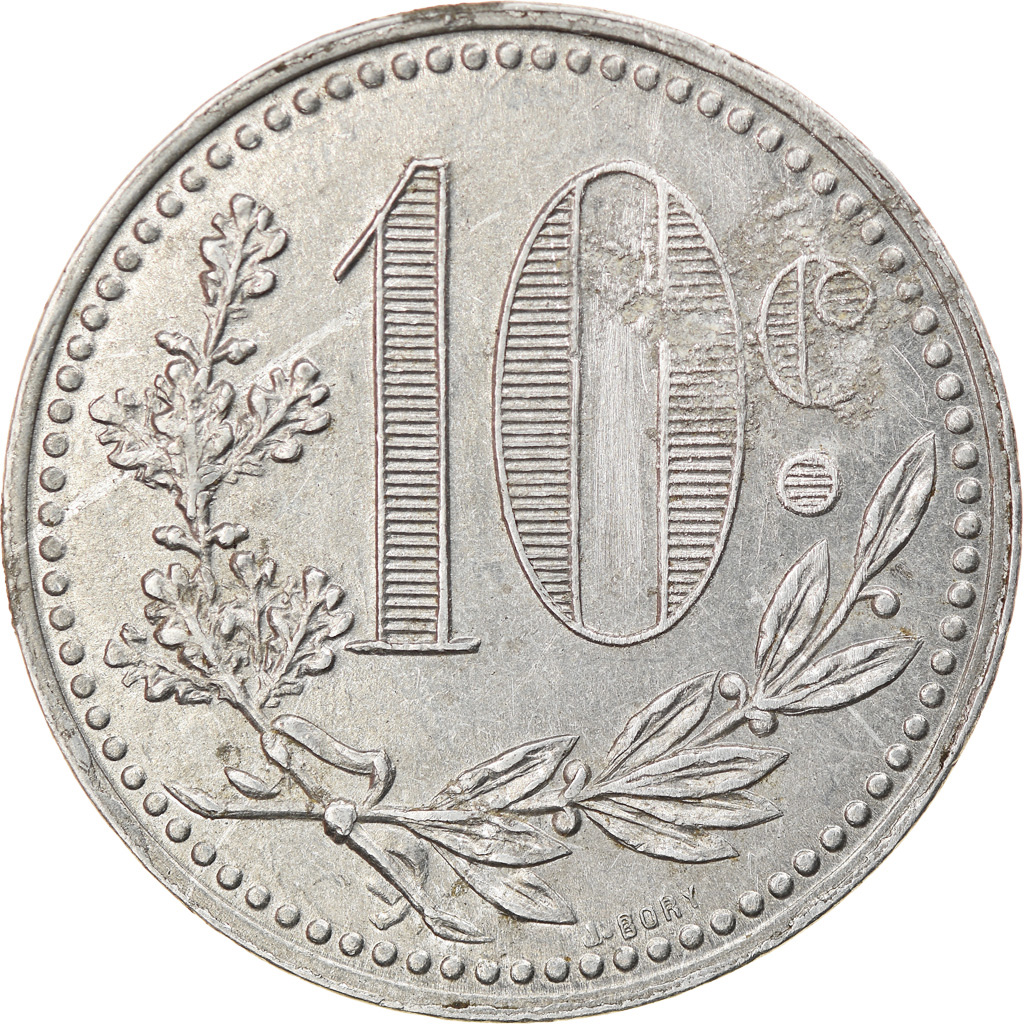 Coin, Algeria, Chambre de Commerce, Alger, 10 Centimes, 1918, 