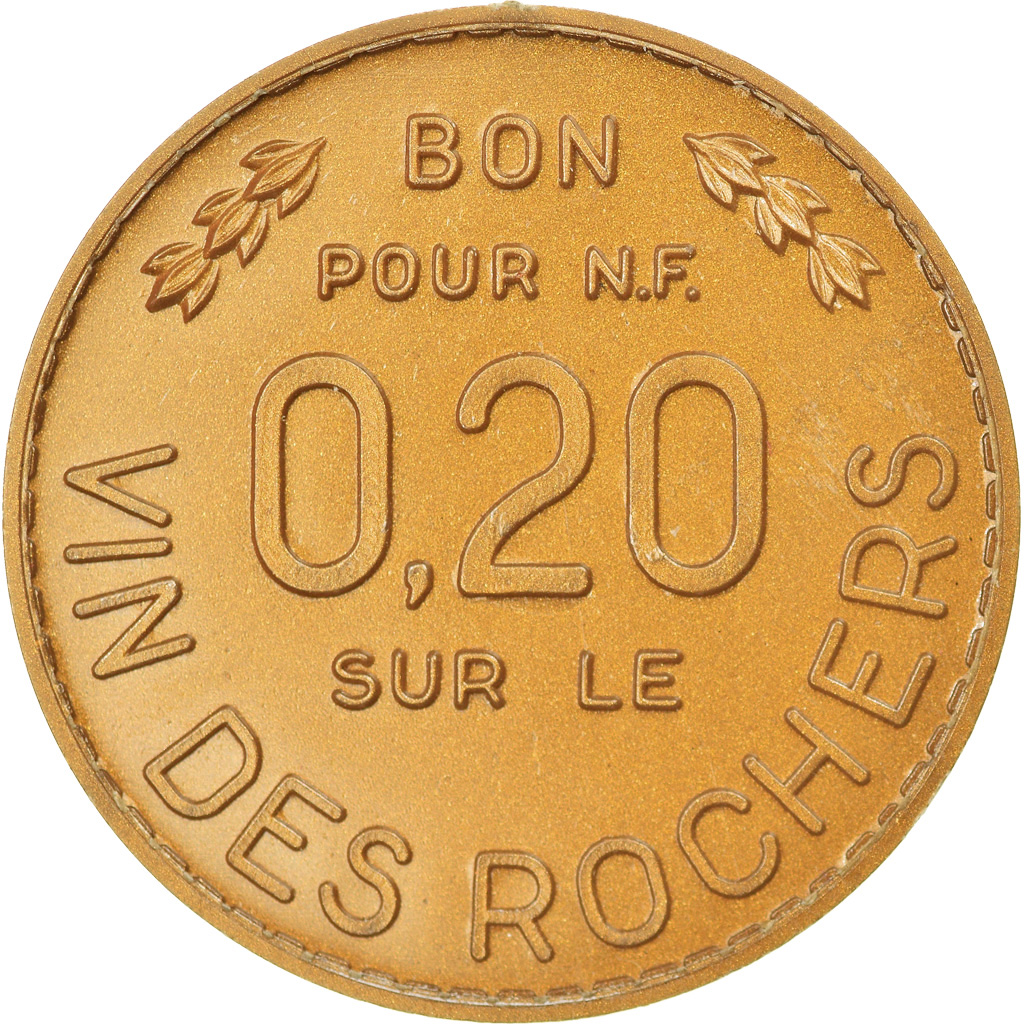 Coin, France, Vin des Rochers, Le Velours de l'Estomac, Paris, 0.20 Franc