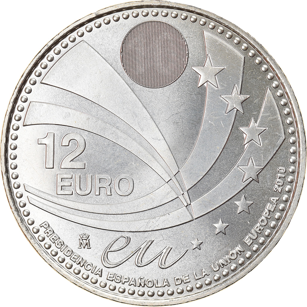Spain, 12 Euro, Spanish Presidency of the EU, 2010, Madrid, , Silver