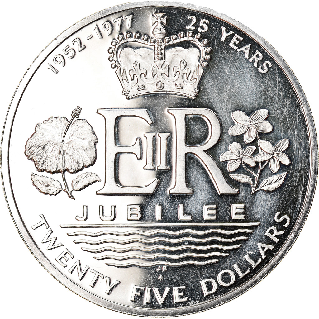 Coin, Cook Islands, Elizabeth II, Silver Jubilee, 25 Dollars, 1977,