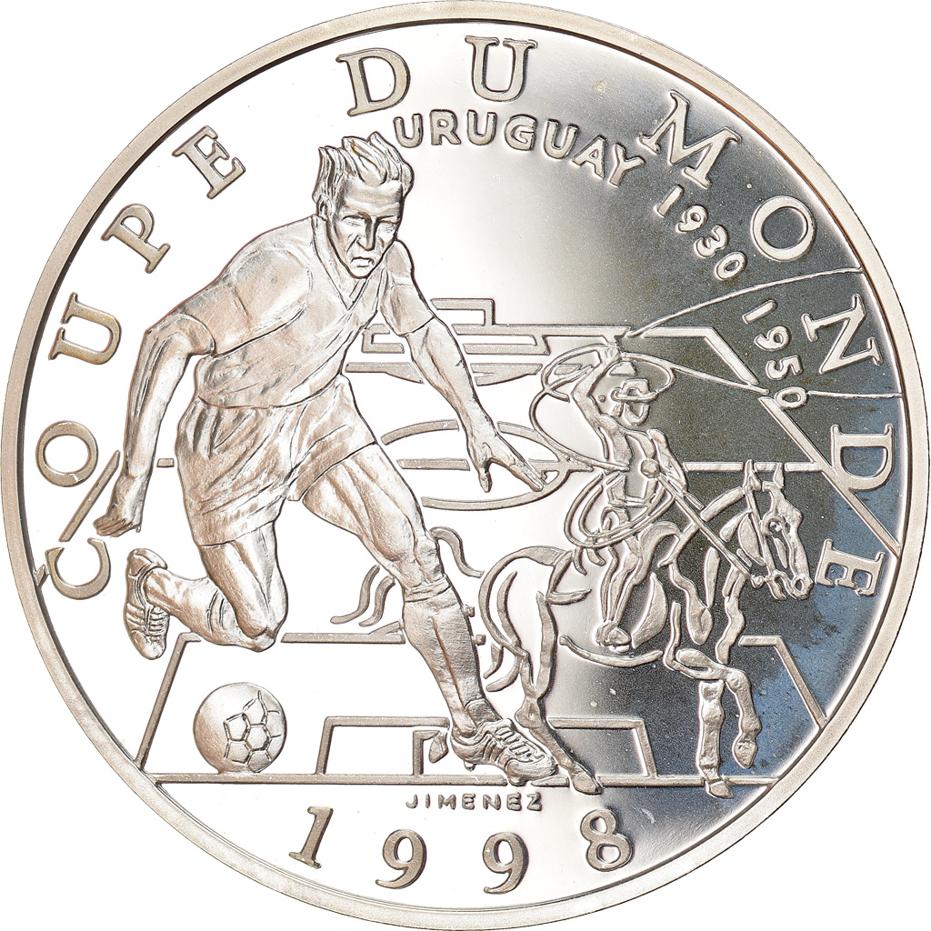 Coin, France, World Cup 98, Uruguay, 10 Francs, 1996, Proof, , Silver