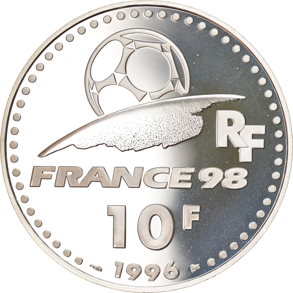Coin, France, World Cup 98, Uruguay, 10 Francs, 1996, Proof, , Silver