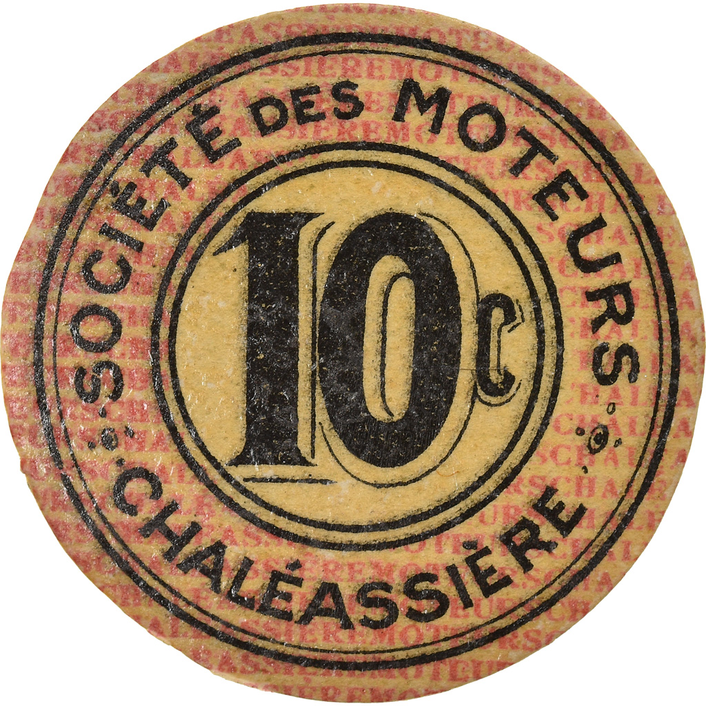 Coin, France, Société des Moteurs, Chaléassière, Saint-Etienne, 10 Centimes