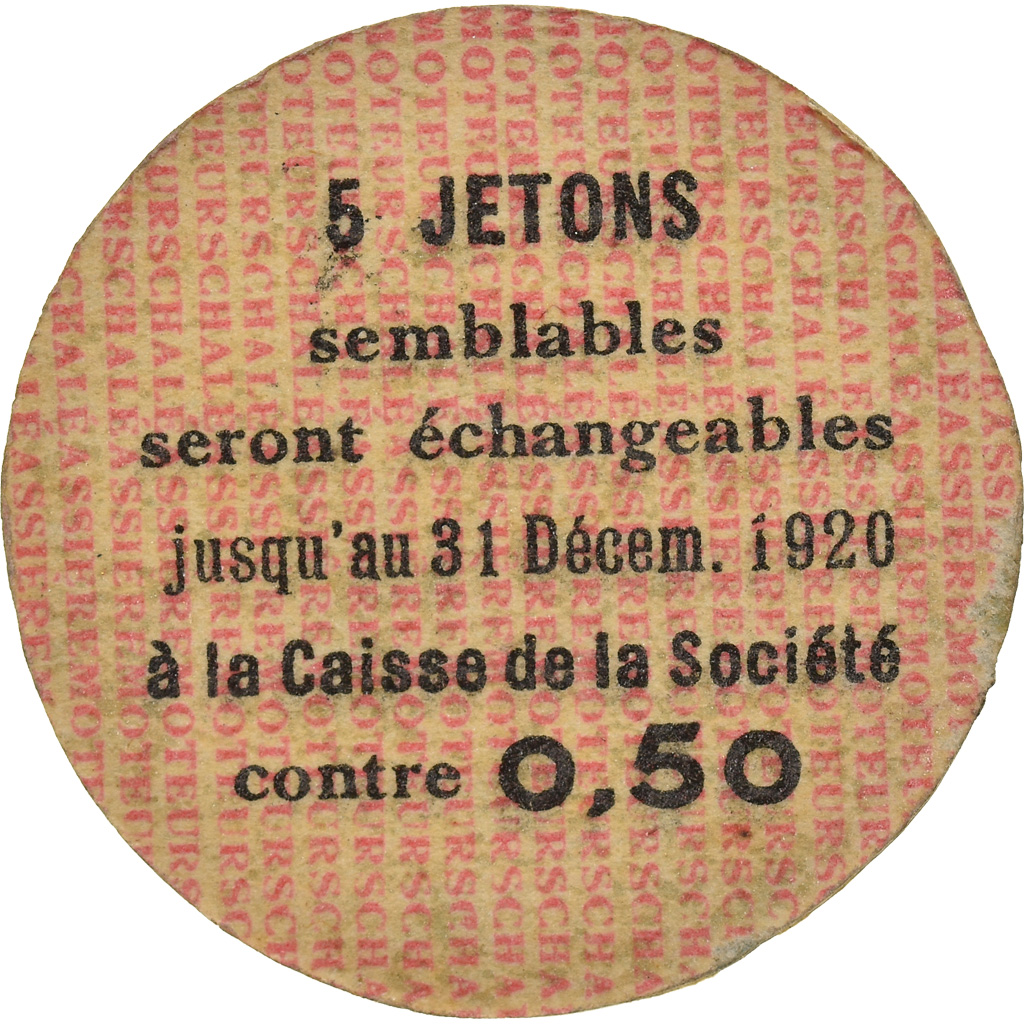 Coin, France, Société des Moteurs, Chaléassière, Saint-Etienne, 10 Centimes