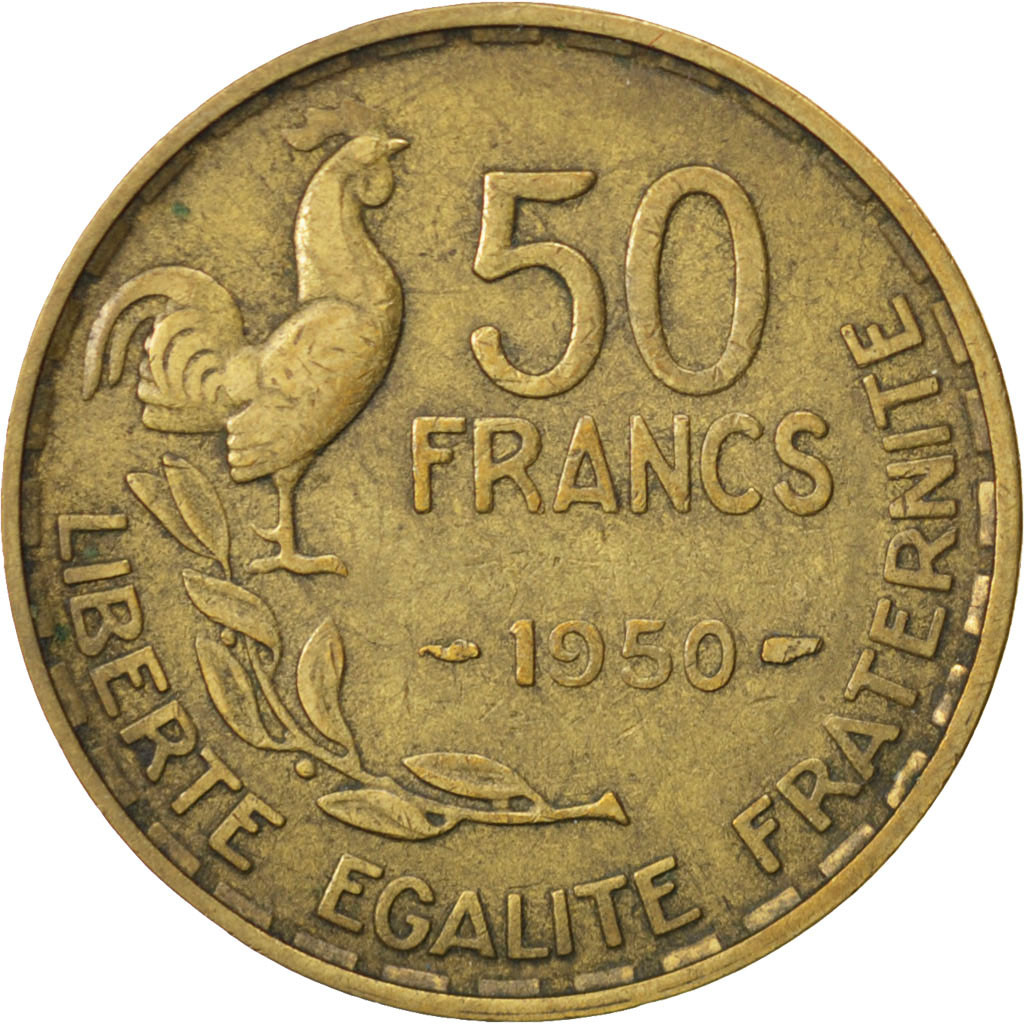 Coin, France, Guiraud, 50 Francs, 1950, , Aluminum-Bronze, KM:918.1
