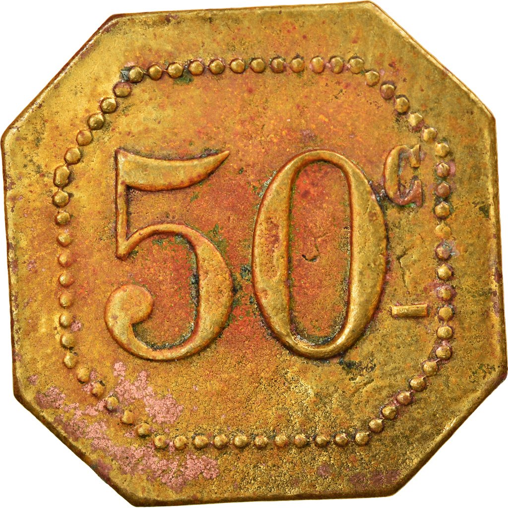 Coin, Algeria, Mascot Rochs, Restaurant, Alger, 50 Centimes, Rare, 