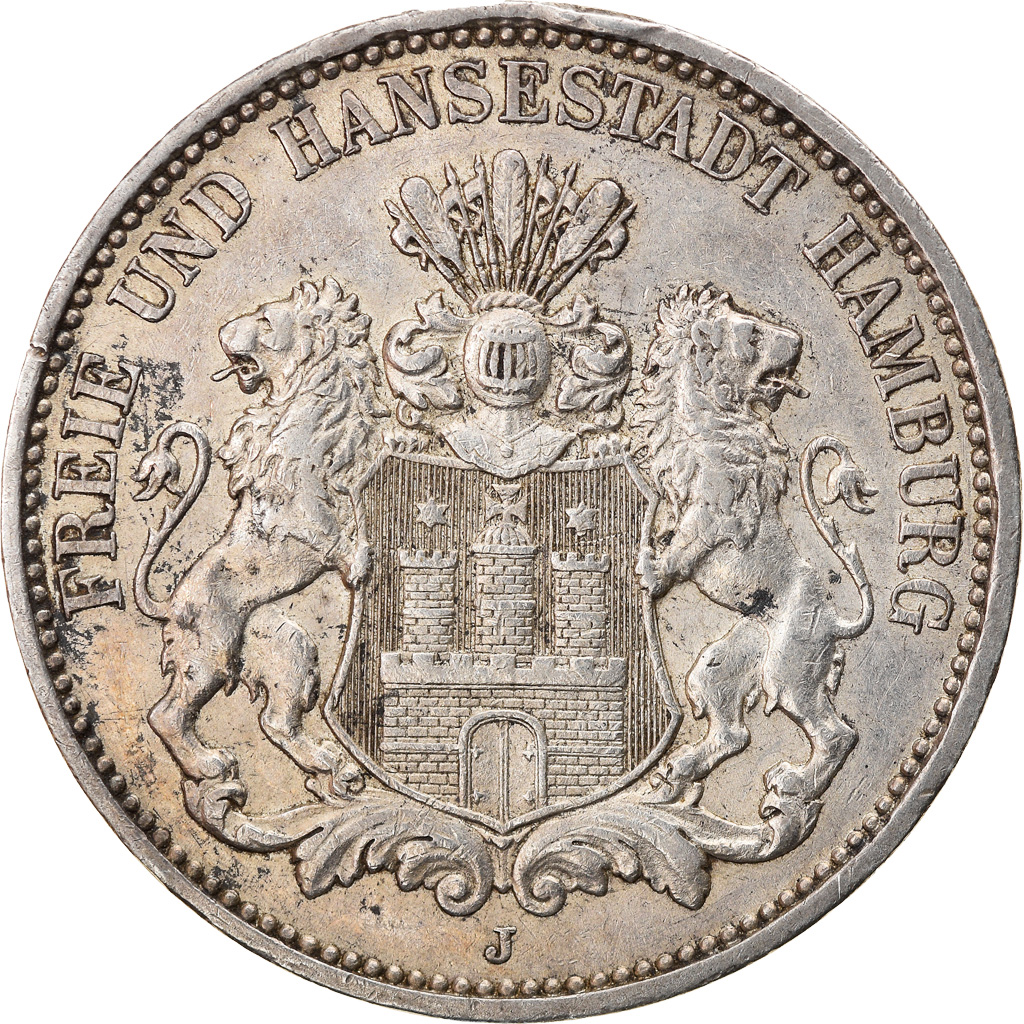 Coin, German States, HAMBURG, 3 Mark, 1911, Hamburg, , Silver, KM:620