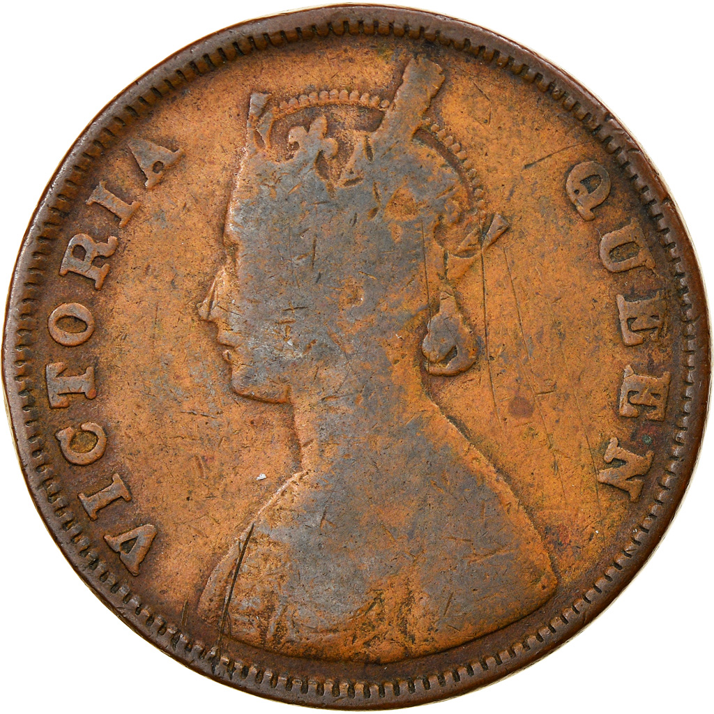 Coin, INDIA-BRITISH, Victoria, 1/2 Anna, 1862, Bombay, , Copper, KM:468