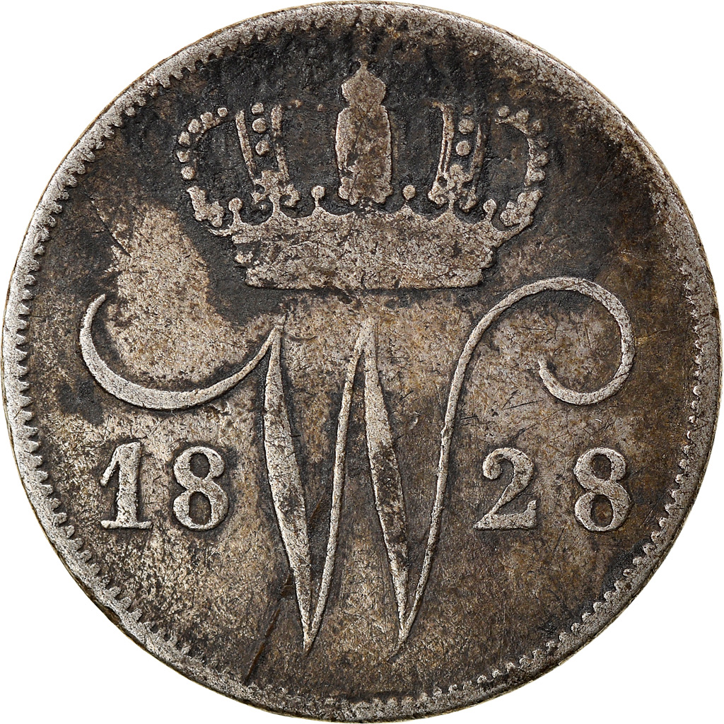 Coin, Netherlands, William I, 10 Cents, 1828, , Silver, KM:53